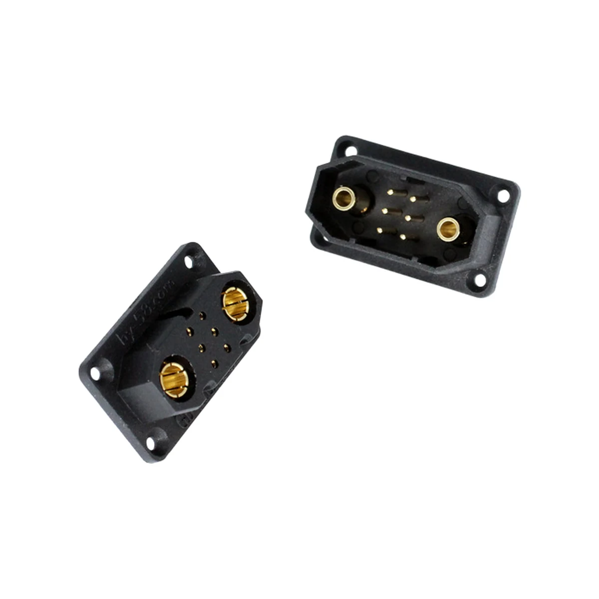 Gold-plated high-current plug connector, 2+6 contact set, model HY2+6Y
