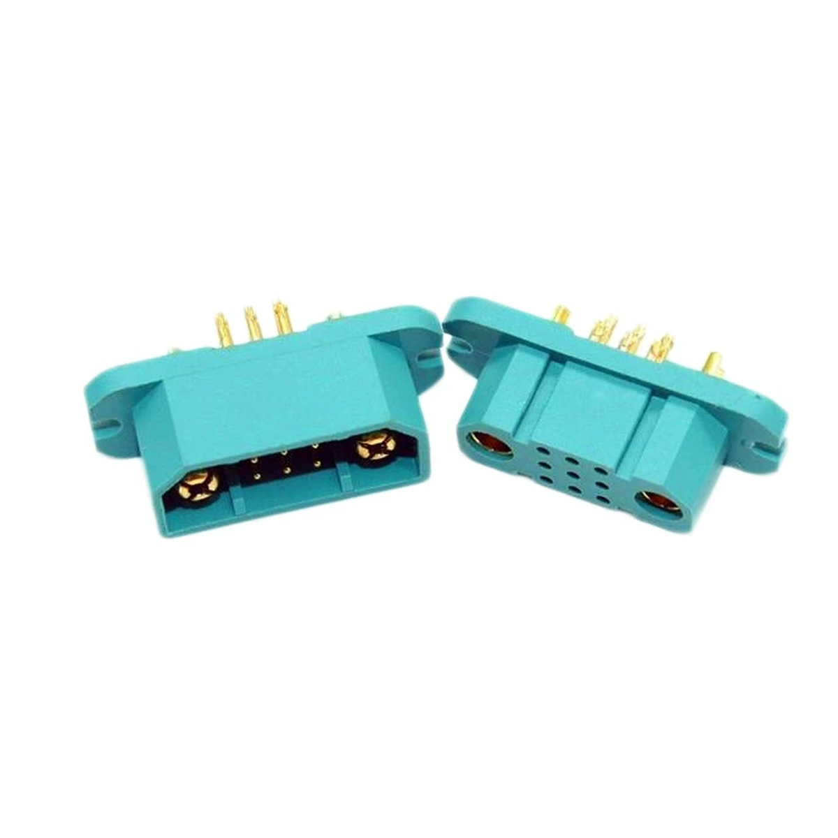Gold-plated high-current plug connector, 2+9 contact set, model HY2+9