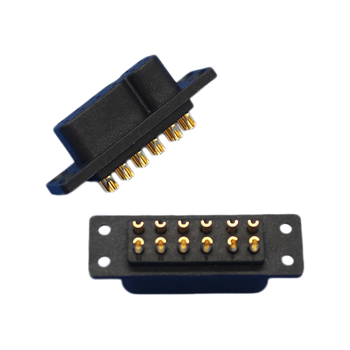 Gold-plated 12-pin plug connector, panel mount, model JY-12P
