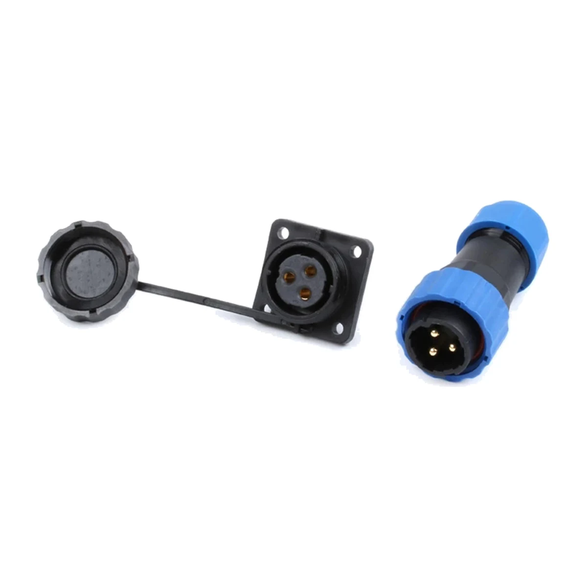 SP20-SQ 4-hole flange aviation connector — IP68, view 1 of 1