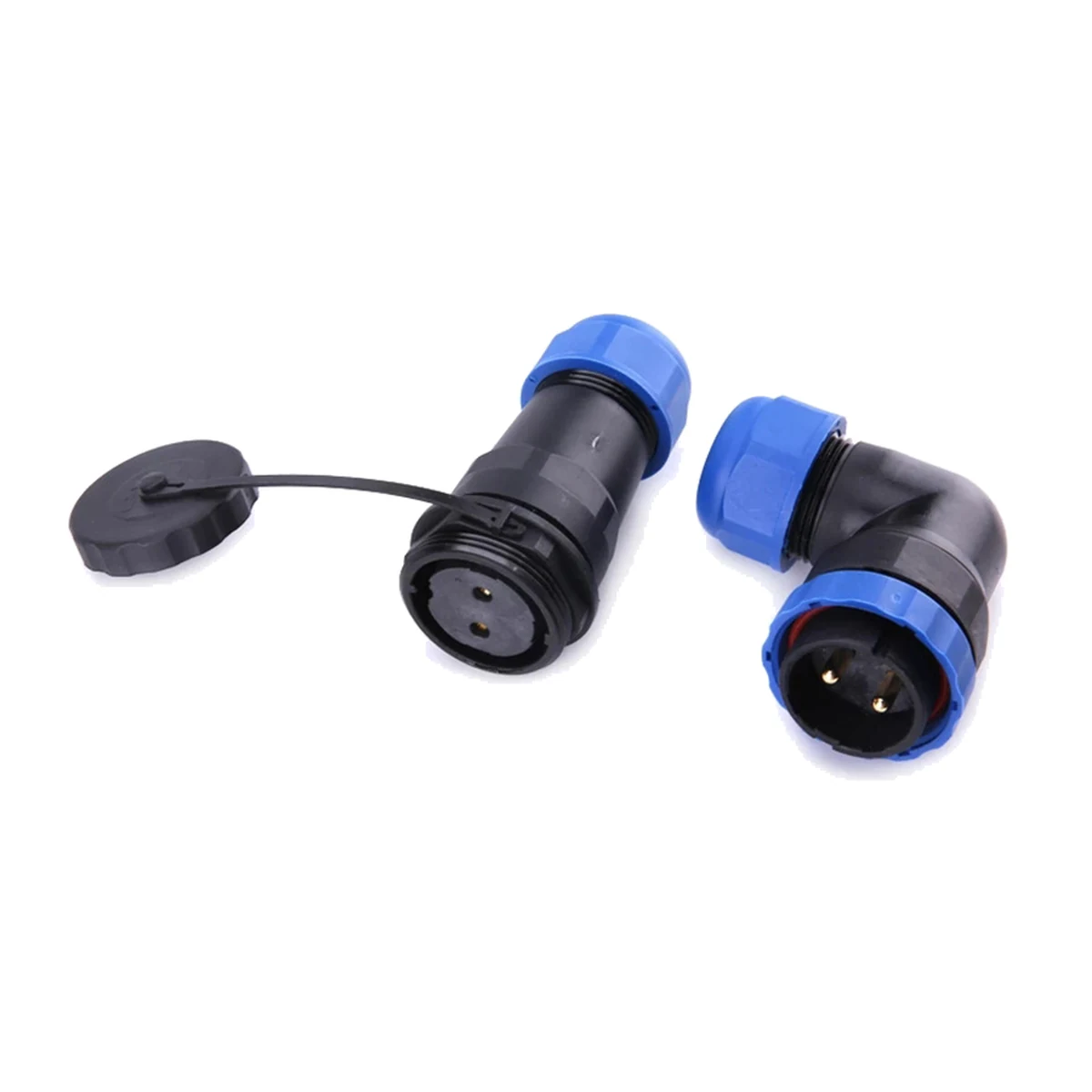 SP28-RA right-angle aviation connector — IP68, view 1 of 1
