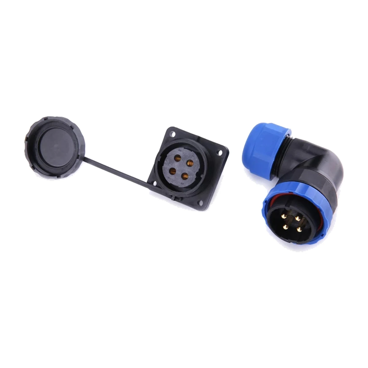 SP28-RA right-angle aviation connector — IP68, view 1 of 1