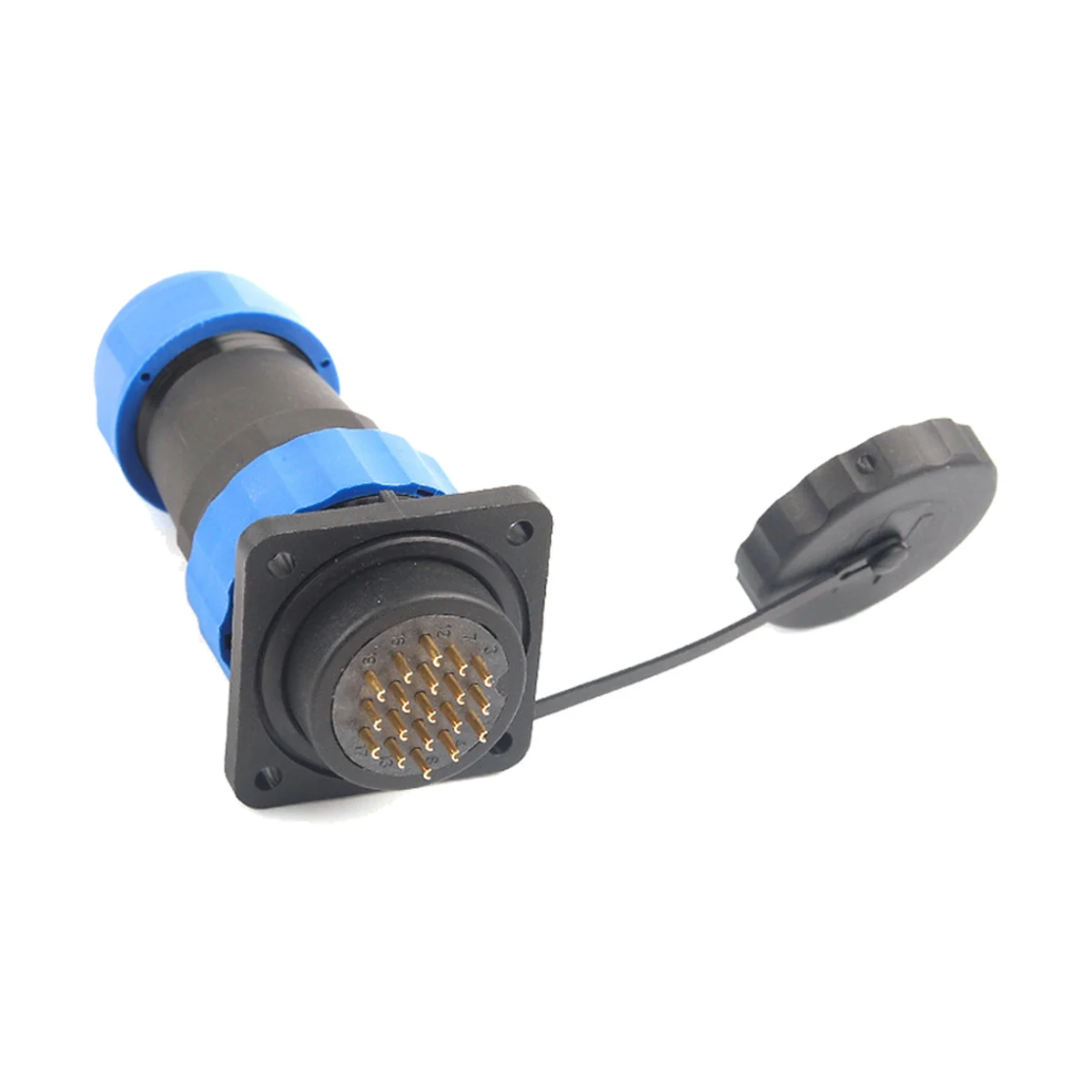 SP28-SQ 4-hole flange aviation connector — IP68, view 1 of 1