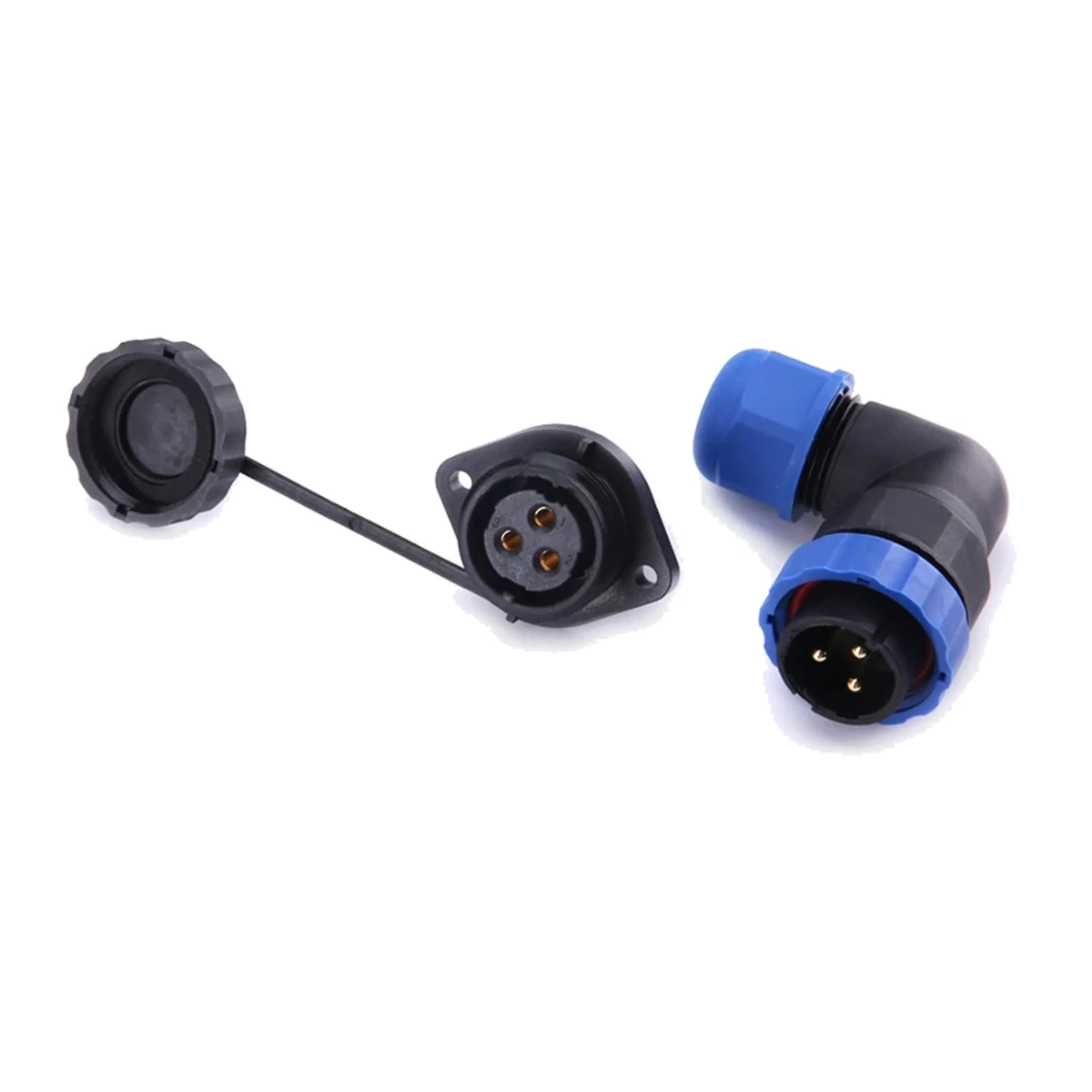 SP13-RA right-angle aviation connector — IP68, view 1 of 1