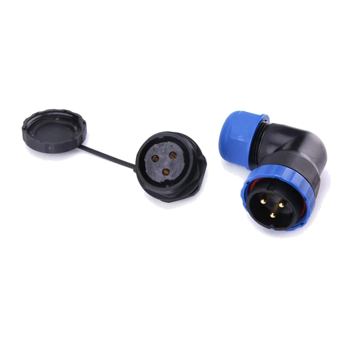 SP28-RA right-angle aviation connector — IP68, view 1 of 1