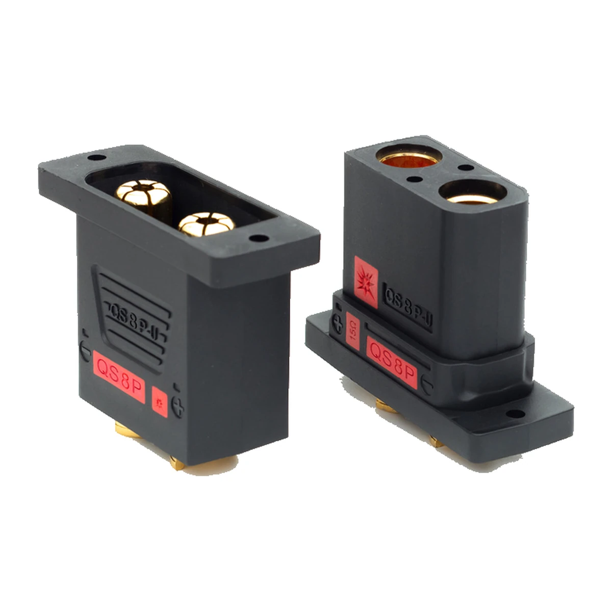 QS8P-U panel-locking high-current battery connector, IP52, model QS8P-U