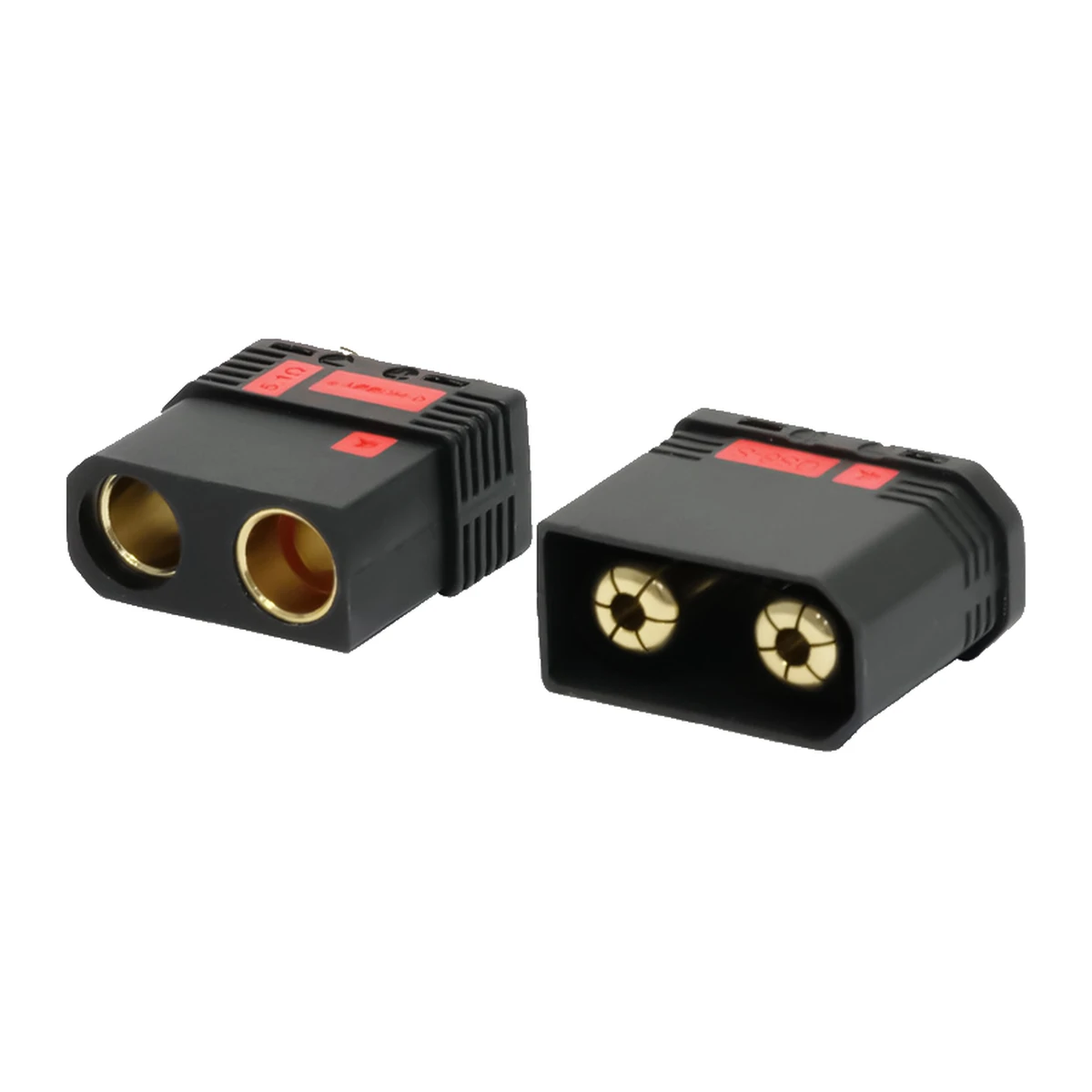 QS8-S black/red gold-plated high-current battery connector, DC 500 V, model QS8-S